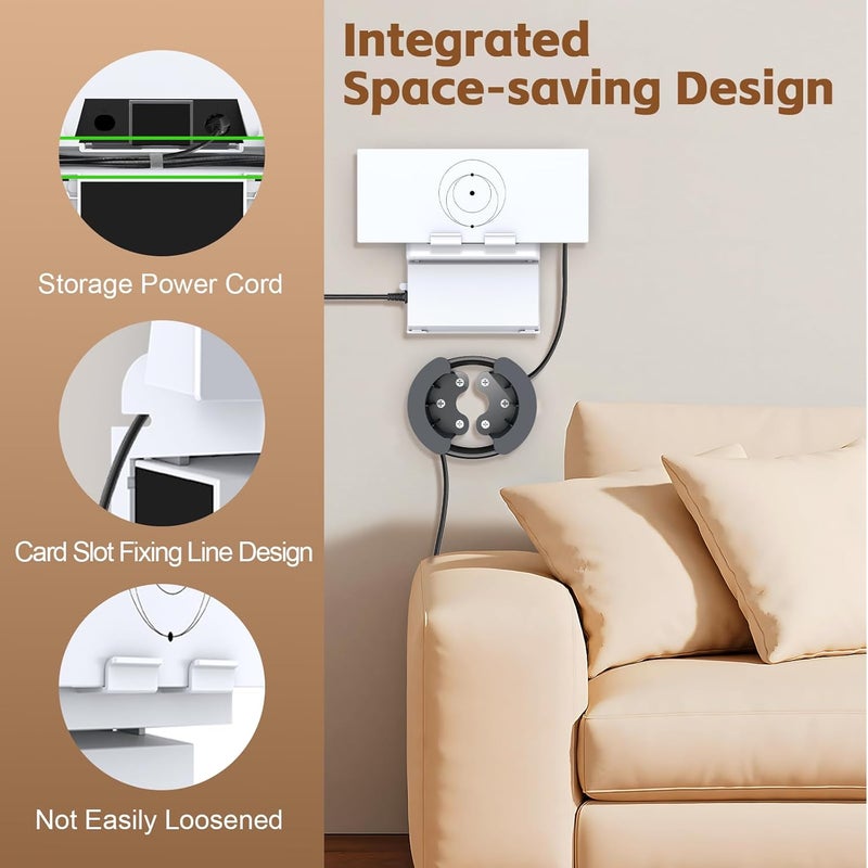UBeesize Starlink Mount, Standard Gen 3 Router Wall Mount with Cable Caddy, All in One Wall Holder for Starlink Standard V3 Mesh Router and Power Supply - Image 4